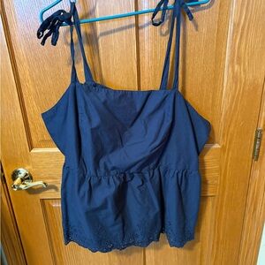 Lane Bryant Navy Camisole with Eyelet Hem
